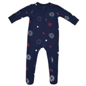 Kyte fireworks zippered footie 6-12 months GUC